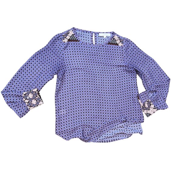 LOFT Geo Floral Shirttail Blouse Size Small - Picture 8 of 8